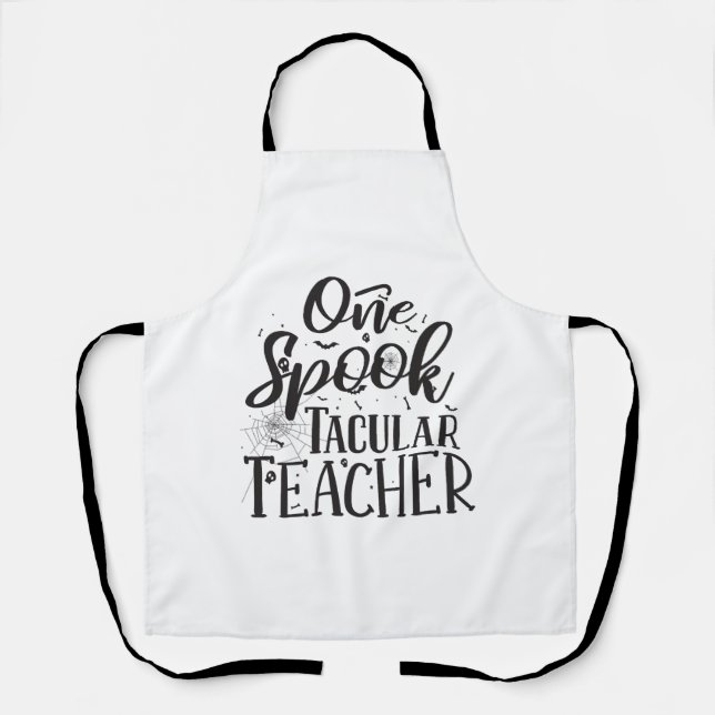 Spooktacular Teacher - Funny Teacher Halloween Apron (Front)