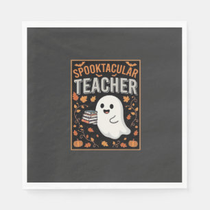 Spooktacular Teacher Halloween Ghost Design_1 Napkins
