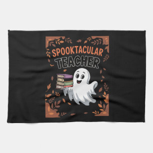 Spooktacular Teacher Halloween T-shirt Kitchen Towel