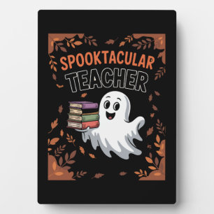 Spooktacular Teacher Halloween T-shirt Plaque