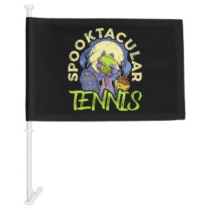 Spooktacular Tennis Ball Halloween Racket Sports Car Flag