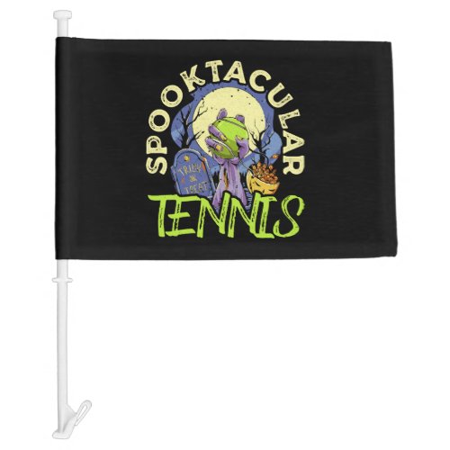 Spooktacular Tennis Ball Halloween Racket Sports Car Flag