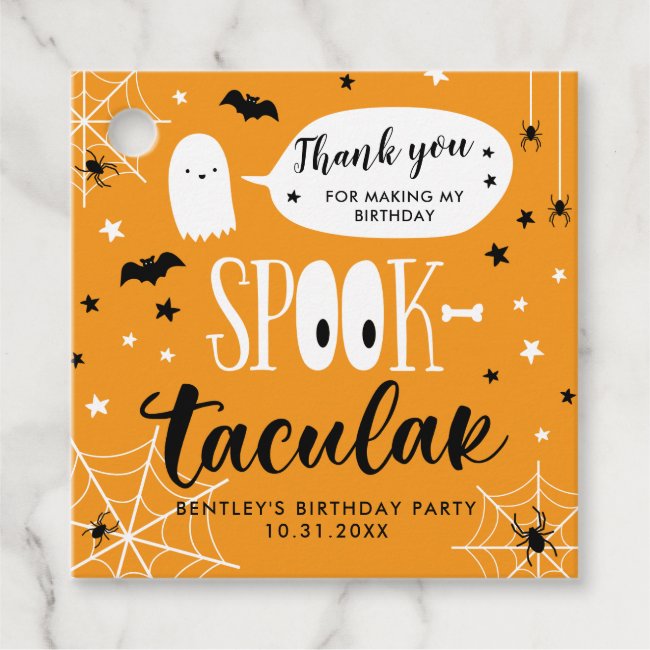 Spooktacular Thank you Halloween Birthday Party Favor Tags