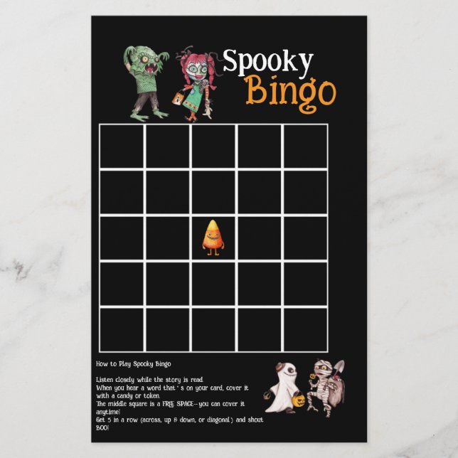 SpooktacularHalloween Bash Spooky Bingo Card Flyer (Front)