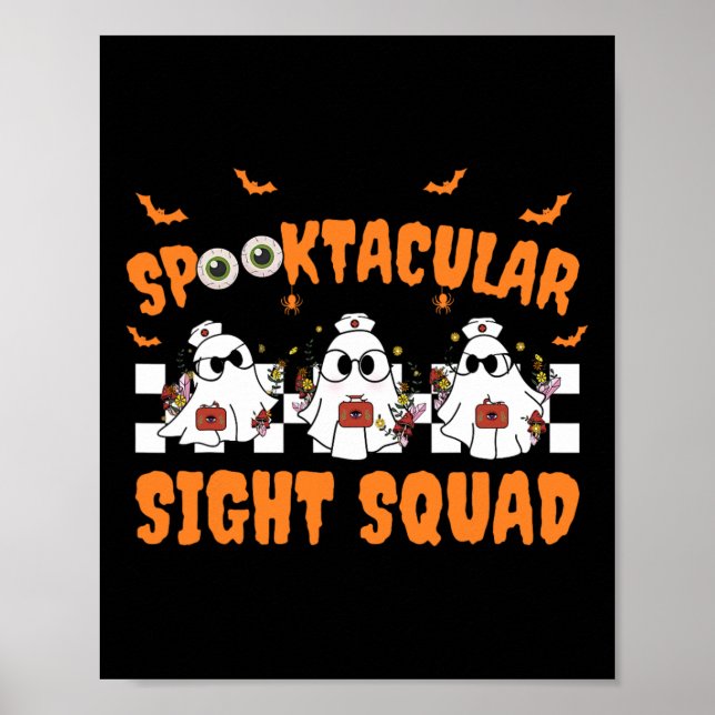 Spooktocular Sight Squad Ghost Halloween Optometry Poster (Front)