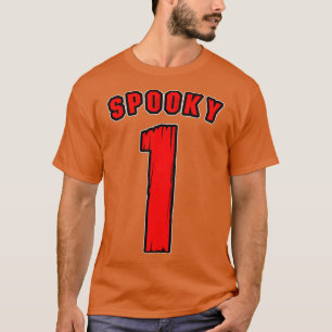 Spooky 1 One Team Player Distressed Varsity Hallow T-Shirt