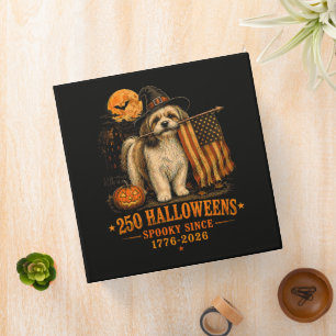 Spooky 250 Halloweens Shih Tzu Patriotic 1776-2026 3 Ring Binder