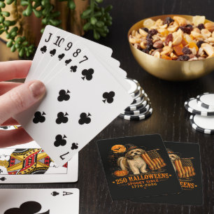 Spooky 250 Halloweens Shih Tzu Patriotic 1776-2026 Poker Cards
