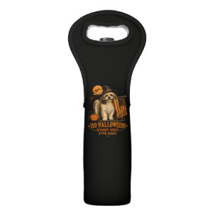 Spooky 250 Halloweens Shih Tzu Patriotic 1776-2026 Wine Bag