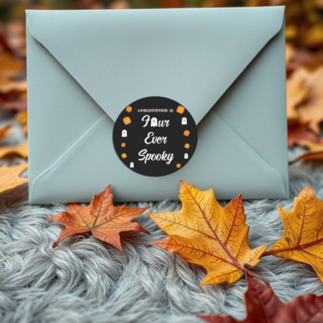 Spooky 4th Birthday Classic Round Sticker (Creator Uploaded)