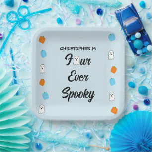 Spooky 4th Birthday Paper Plates