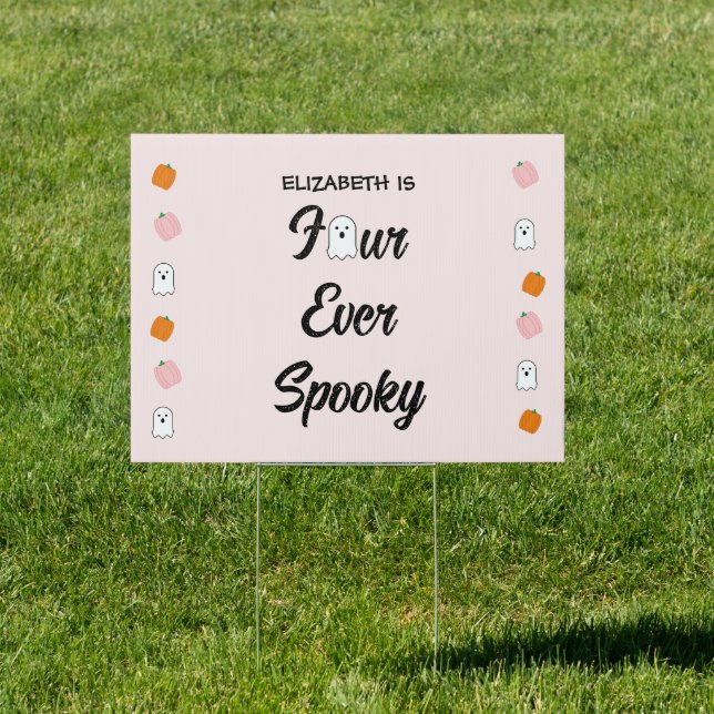 Spooky 4th Birthday Sign (Insitu)