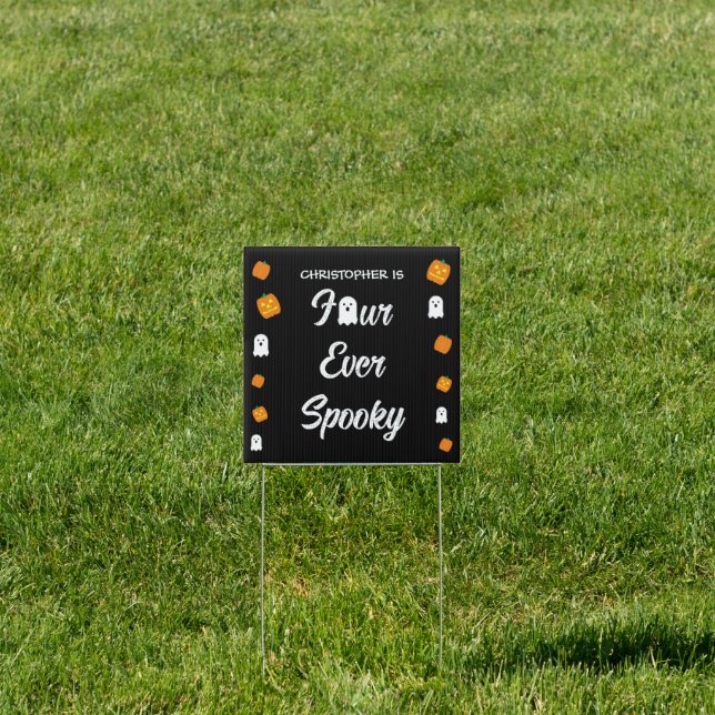 Spooky 4th Birthday Sign (Insitu)