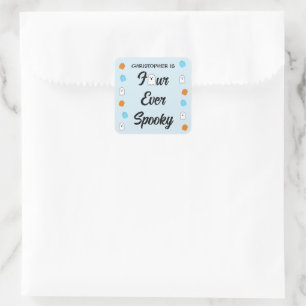 Spooky 4th Birthday Square Sticker