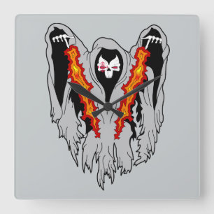 Spooky AC-130 Gunship Square Wall Clock