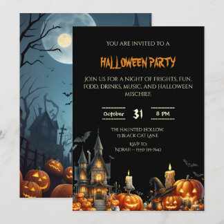 Spooky Adult Halloween Party  Invitation