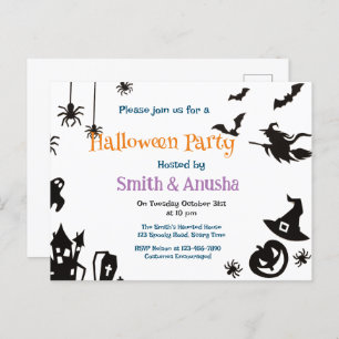 Spooky Adult Halloween Party Invitation Postcard