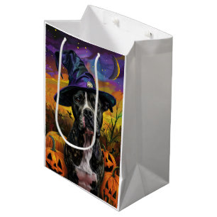 Spooky American Staffordshire Halloween Pumpkin Medium Gift Bag