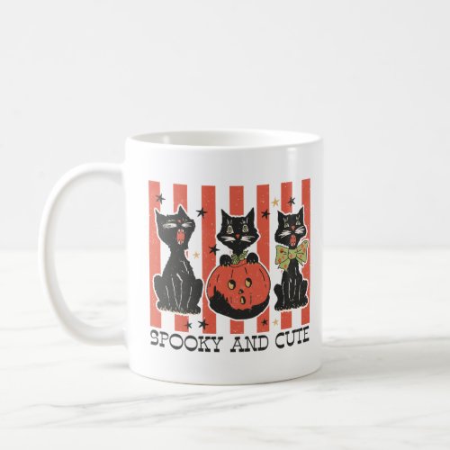 Spooky and Cute _ Black Cat and Pumpkin  Coffee Mug