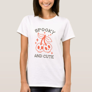 Spooky and Cute Skulls White Halloween T-Shirt
