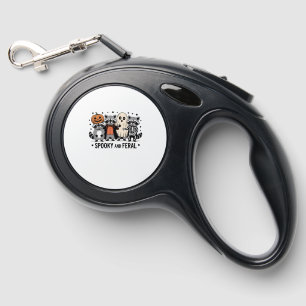 Spooky and Feral Funny Halloween Raccoon Retractable Pet Leash