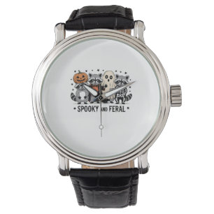 Spooky and Feral Funny Halloween Raccoon Watch