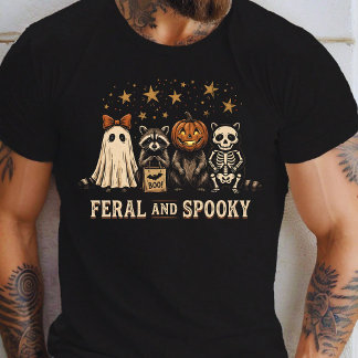Spooky and Feral Raccoon Halloween Costume T-Shirt