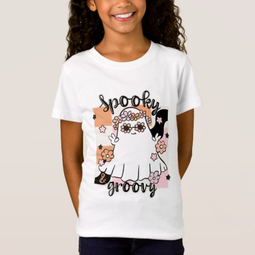 Spooky and Groovy Halloween Hippie Ghost T_Shirt