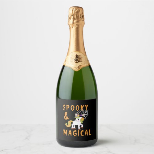 Spooky And Magical Halloween Costume Sparkling Wine Label