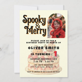 Spooky and Merry Halloween Christmas Birthday Invitation