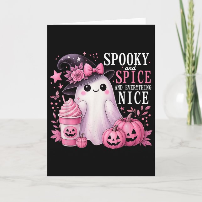 Spooky And Spice And Everything Nice Halloween Pin Card (Front)