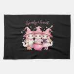 Spooky and Sweet Cute Witch Cat Oversized T-Shirt Kitchen Towel