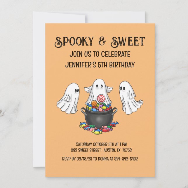 Spooky and Sweet Halloween Invitation (Front)