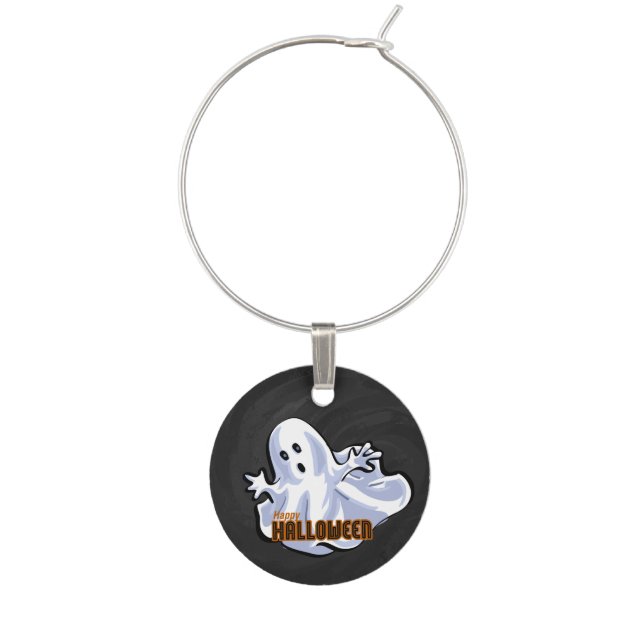 Spooky Animals Ghost Wine Charm (Front)