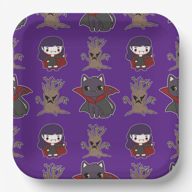 Spooky Anime Paper Plates (Front)
