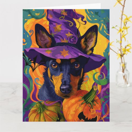 Spooky Australian Kelpie Halloween Pumpkin Card