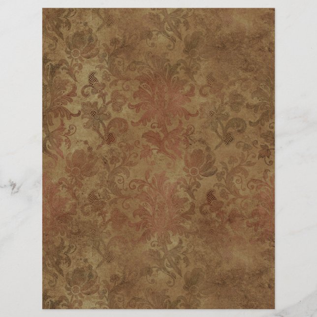 Spooky Autumn Gothic Scrapbook Paper Sheet (Front)