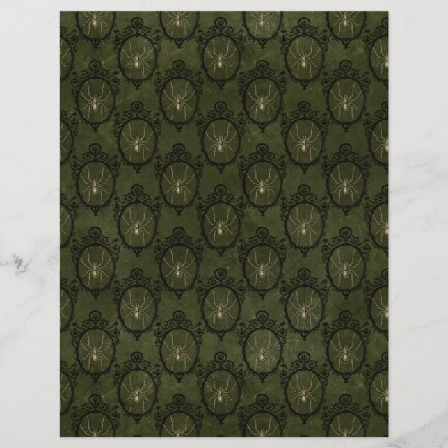 Spooky Autumn Gothic Scrapbook Paper Sheet (Front)