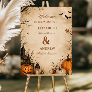 Spooky Autumn Pumpkin Couple Foam Board