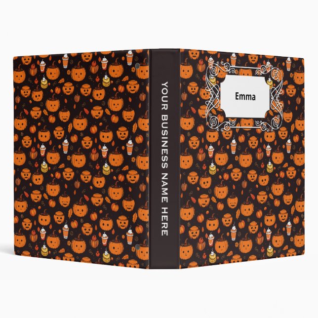 Spooky Autumn Pumpkin Spice Horror Night  3 Ring Binder (Background)