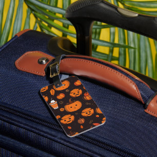 Spooky Autumn Pumpkin Spice Horror Night Luggage Tag