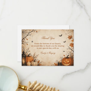 Spooky Autumn Pumpkin Thank You Card
