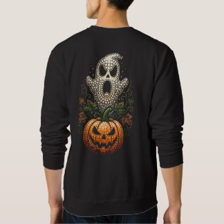Spooky Autumn Skull Pumpkin Halloween Art Sweatshirt