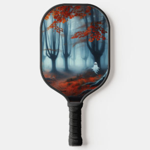 Spooky Autumn woods with a ghost Carbon Fiber Pickleball Paddle