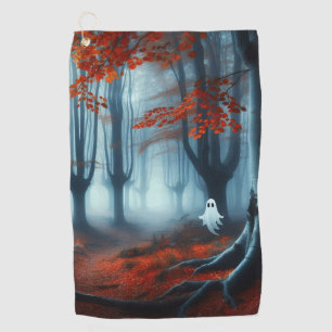 Spooky Autumn woods with a ghost Golf Towel