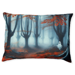 Spooky Autumn woods with a ghost Pet Bed