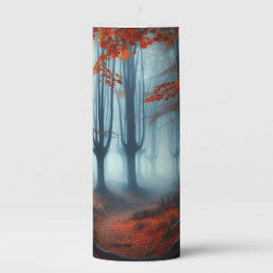 Spooky Autumn woods with a ghost Pillar Candle