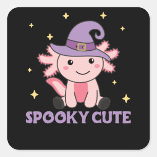 Spooky Axolotl Lovers Cute Animals For Halloween Square Sticker