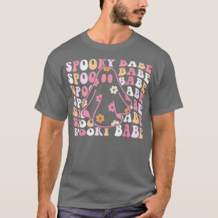 Spooky Babe Boo Halloween Fall Costume Retro Kid G T-Shirt