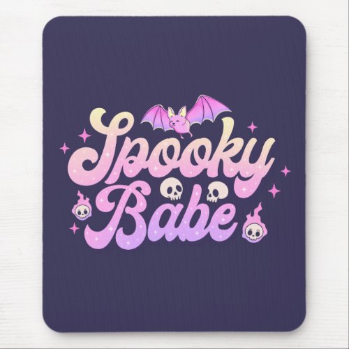 Spooky Babe Cute Halloween Mouse Pad